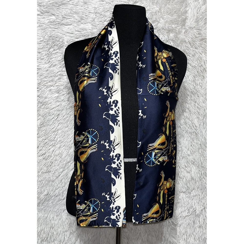 Silky Satin Scarf for Women Elephants Print‎ Neck Head Wrap - Picture 6 of 6